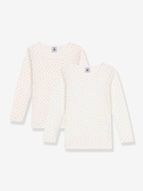 Fille-T-shirt, sous-pull-T-shirt-Lot 2 tee-shirts manches longues Petit Bateau