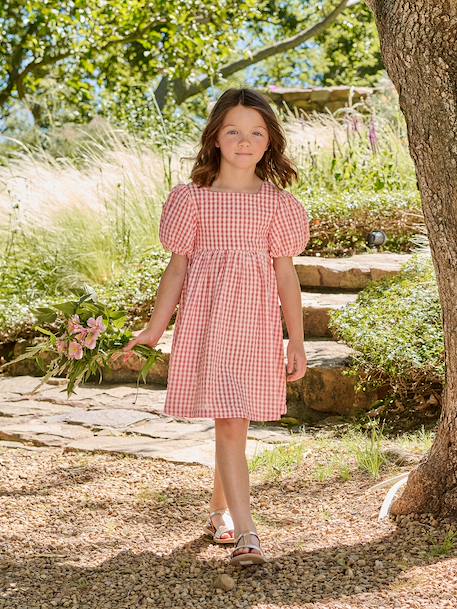 Fille-Robe fille Vichy noeuds dos