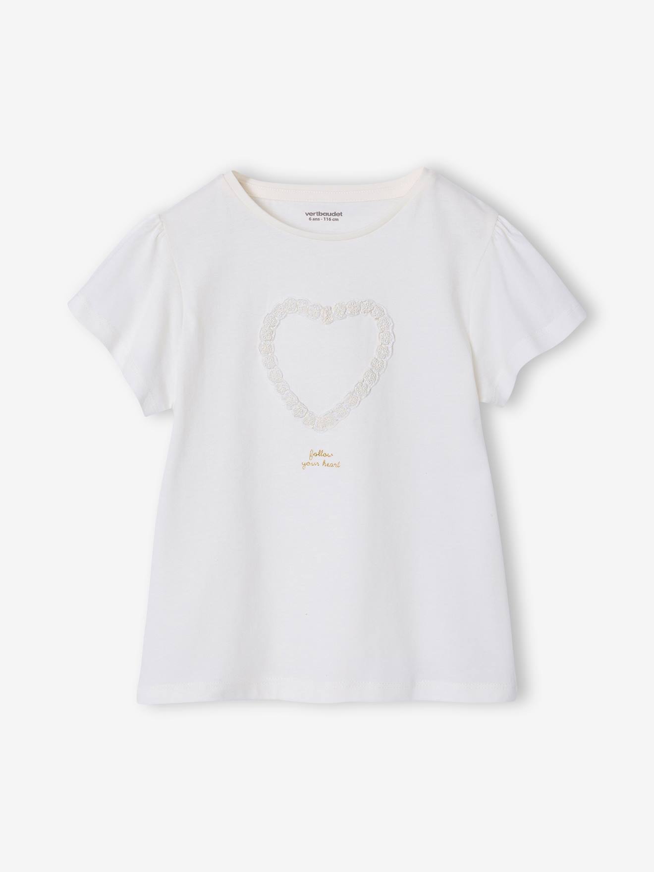 T-shirt manches courtes fille blanc