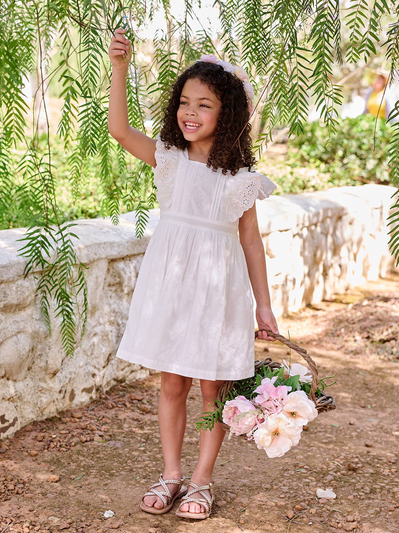 Robe patineuse volantée blanc