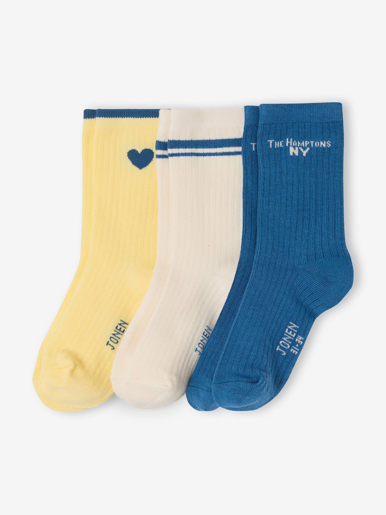 Lot 3 chaussettes assorties jaune pâle
