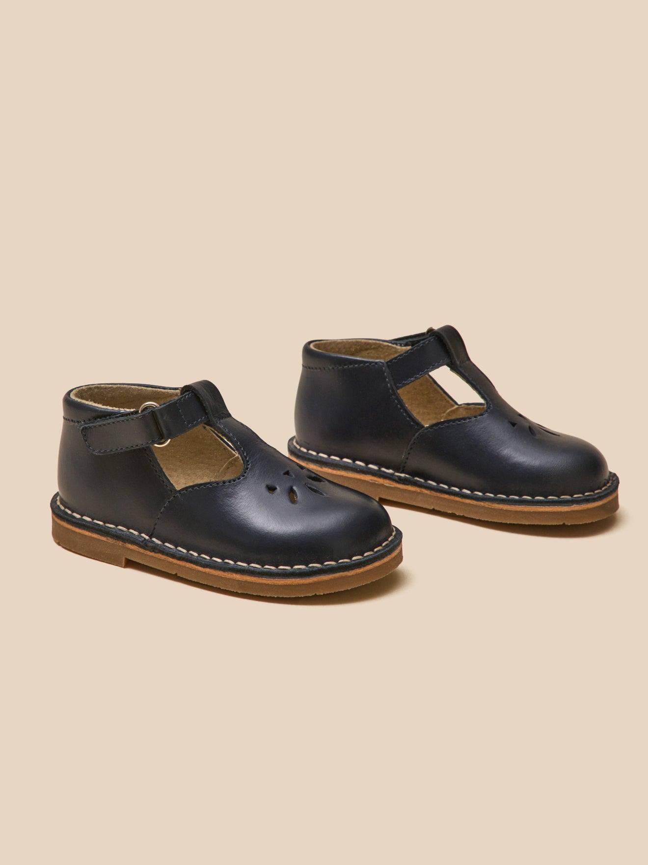 Salomés En Cuir Bébé Marine Salomés En Cuir Bébé Marine