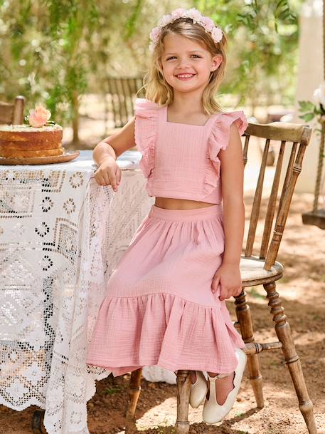 Ensemble fille cérémonie blouse jupe à volant   - vertbaudet enfant