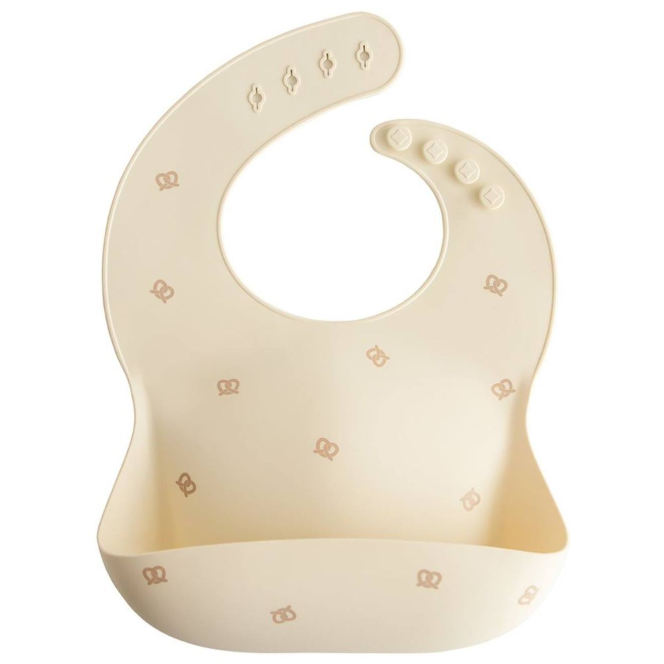 Bavoir À Poche En Silicone Pretzel Ecru, Marron (Mushie) - Couverture