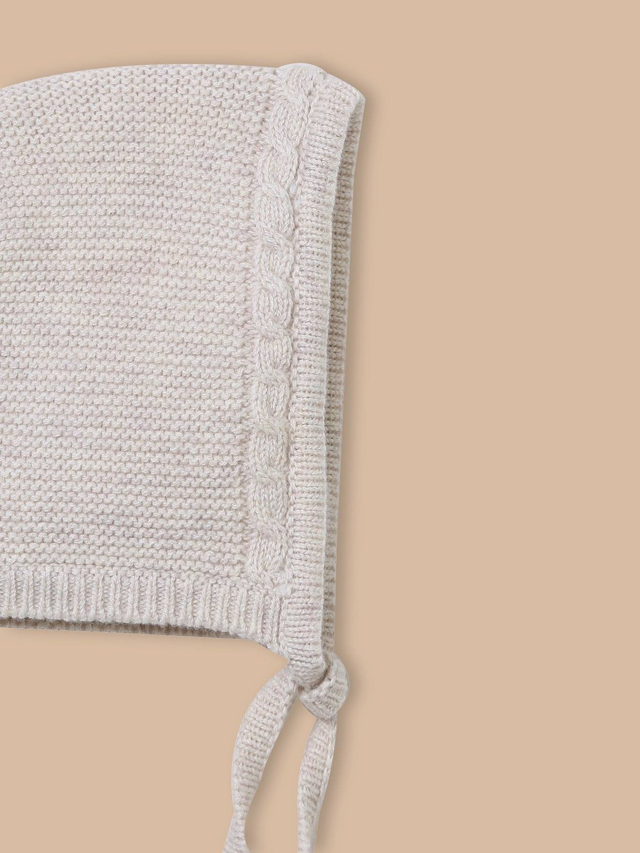 Béguin De Naissance En Laine Et Coton Bébé Beige Chine (Cyrillus) - Image 2