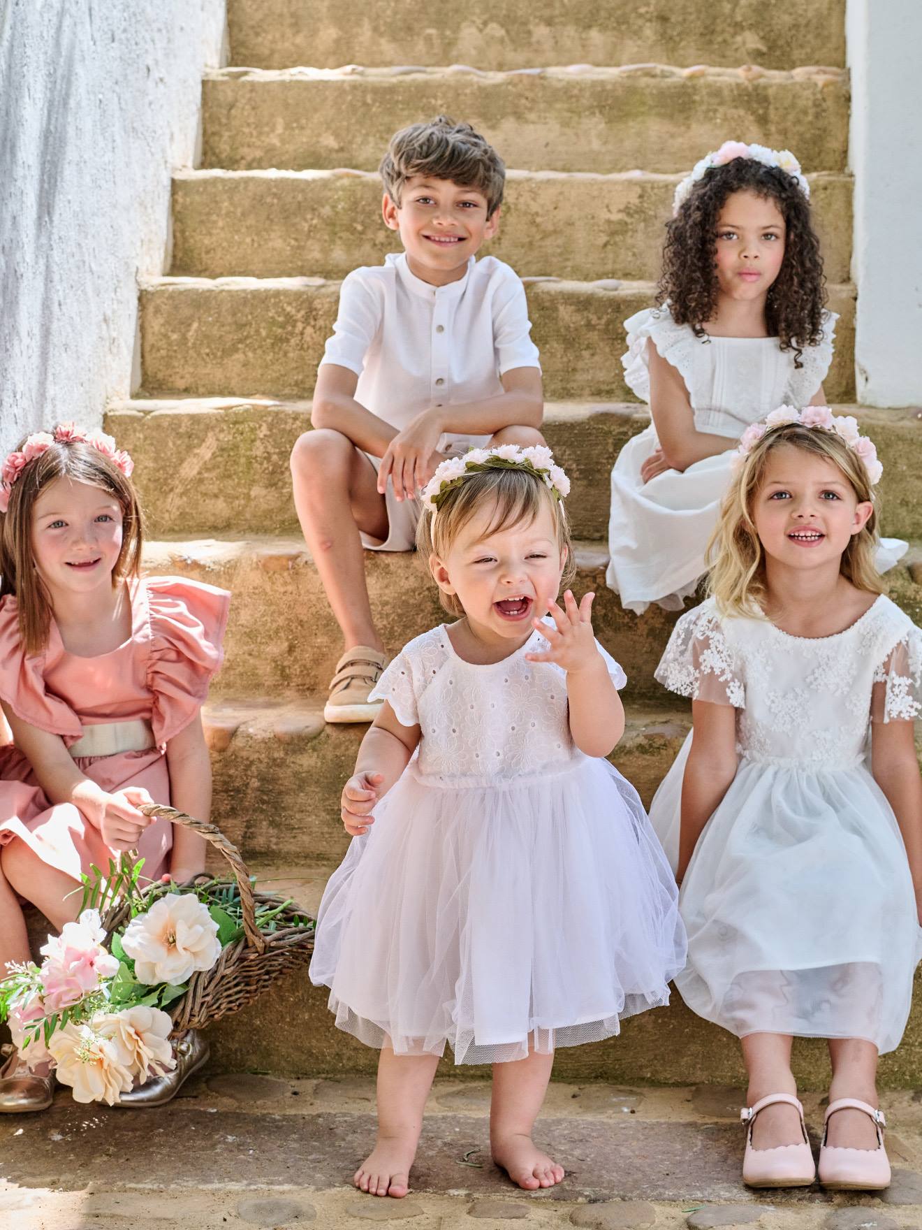 Robe bébé fille tulle broderie blanc