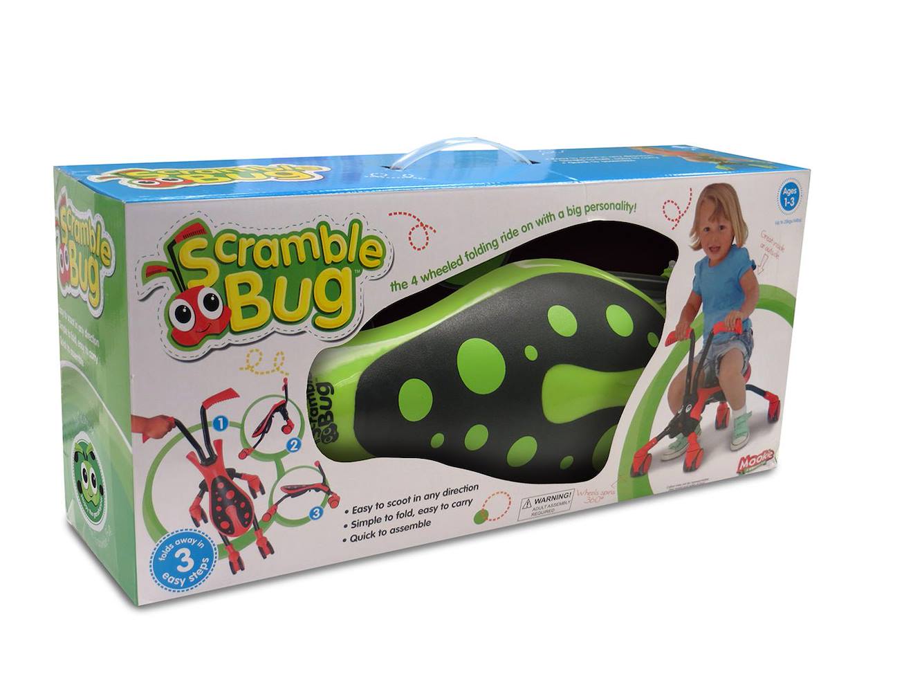 Trotteur ScrambleBug Beetle 4 Roues Pliables – Dès 12 Mois – TP Toys EU