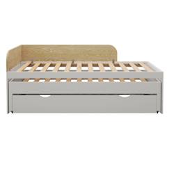 Chambre et rangement-Chambre-Pack lit gigogne avec tiroir et matelas bois massif noha