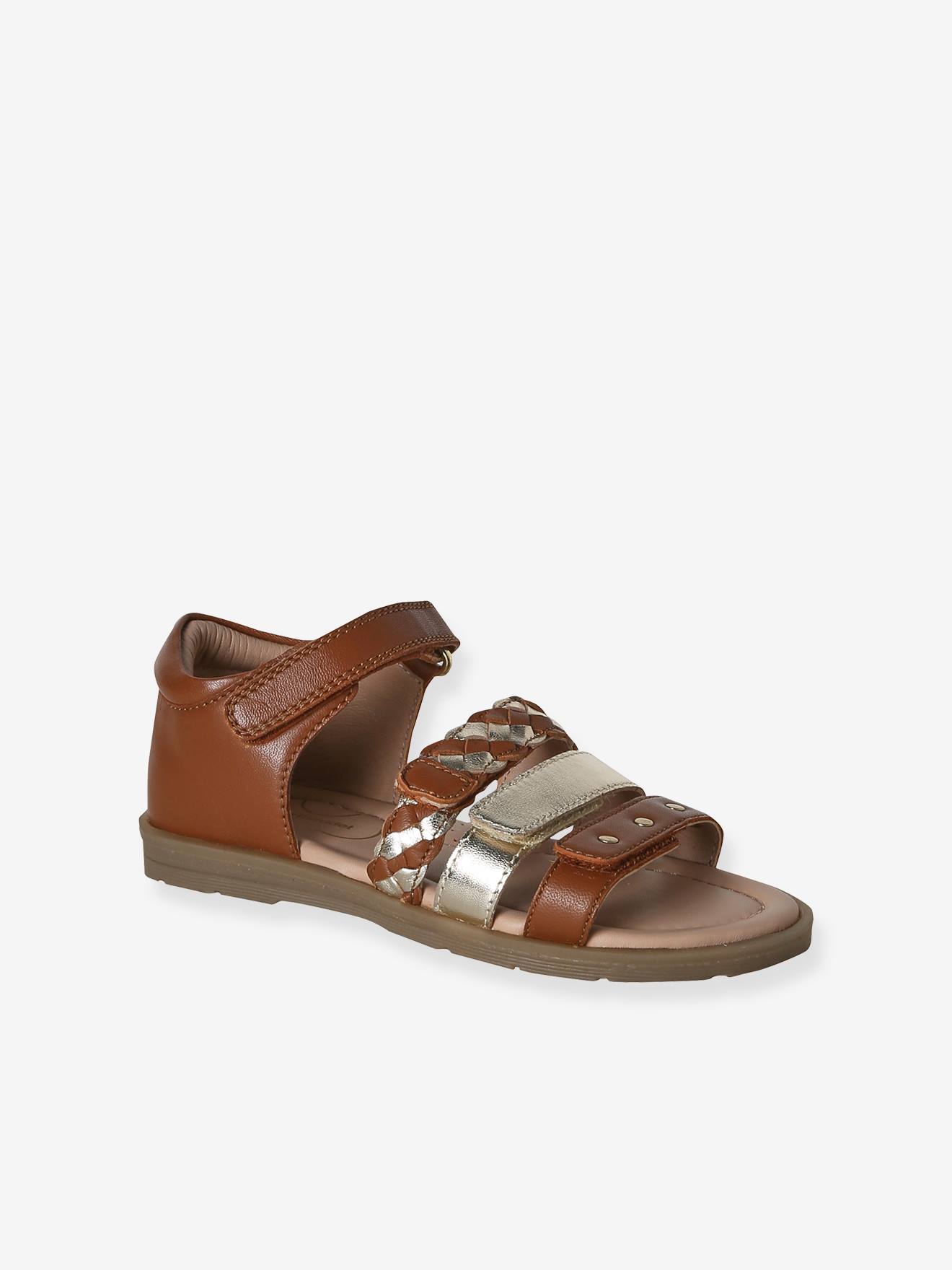Sandales cuir enfant talon fermé collection maternelle lot marron