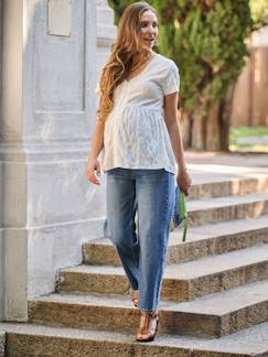 Vêtements de grossesse-Allaitement-Blouse allaitement maternité broderie anglaise