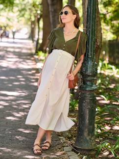 Vêtements de grossesse-Blouse grossesse et allaitement avec lin