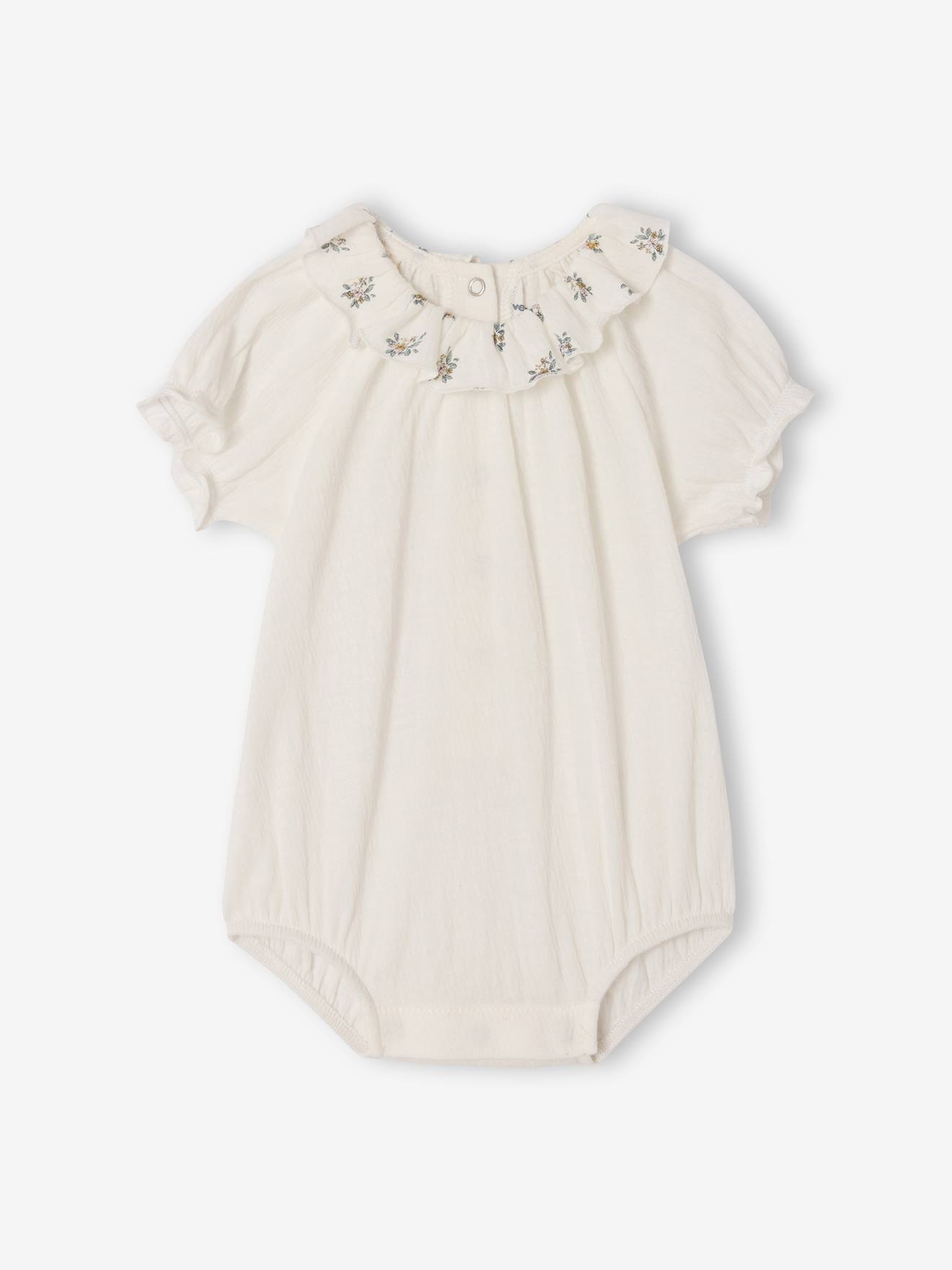 Body bébé manches courtes bouffantes écru