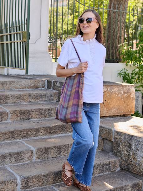 T-shirt de grossesse et allaitement brodé blanc 2 - vertbaudet enfant 