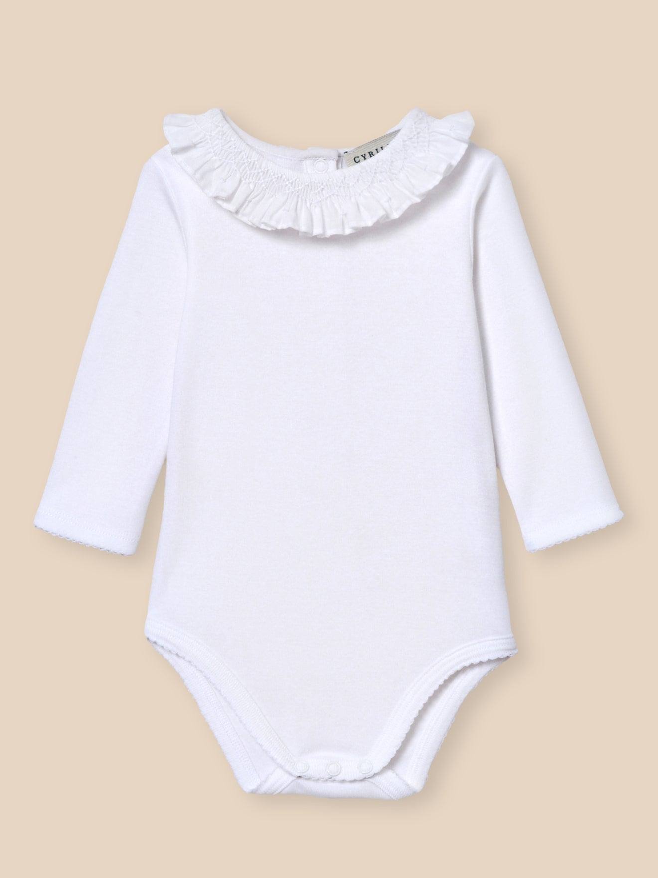 Body Bb Col Avec Smocks - Coton Biologique Blanc Casse 15 €