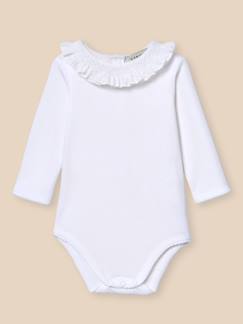 Bébé-Body-Body bébé col avec smocks - coton biologique
