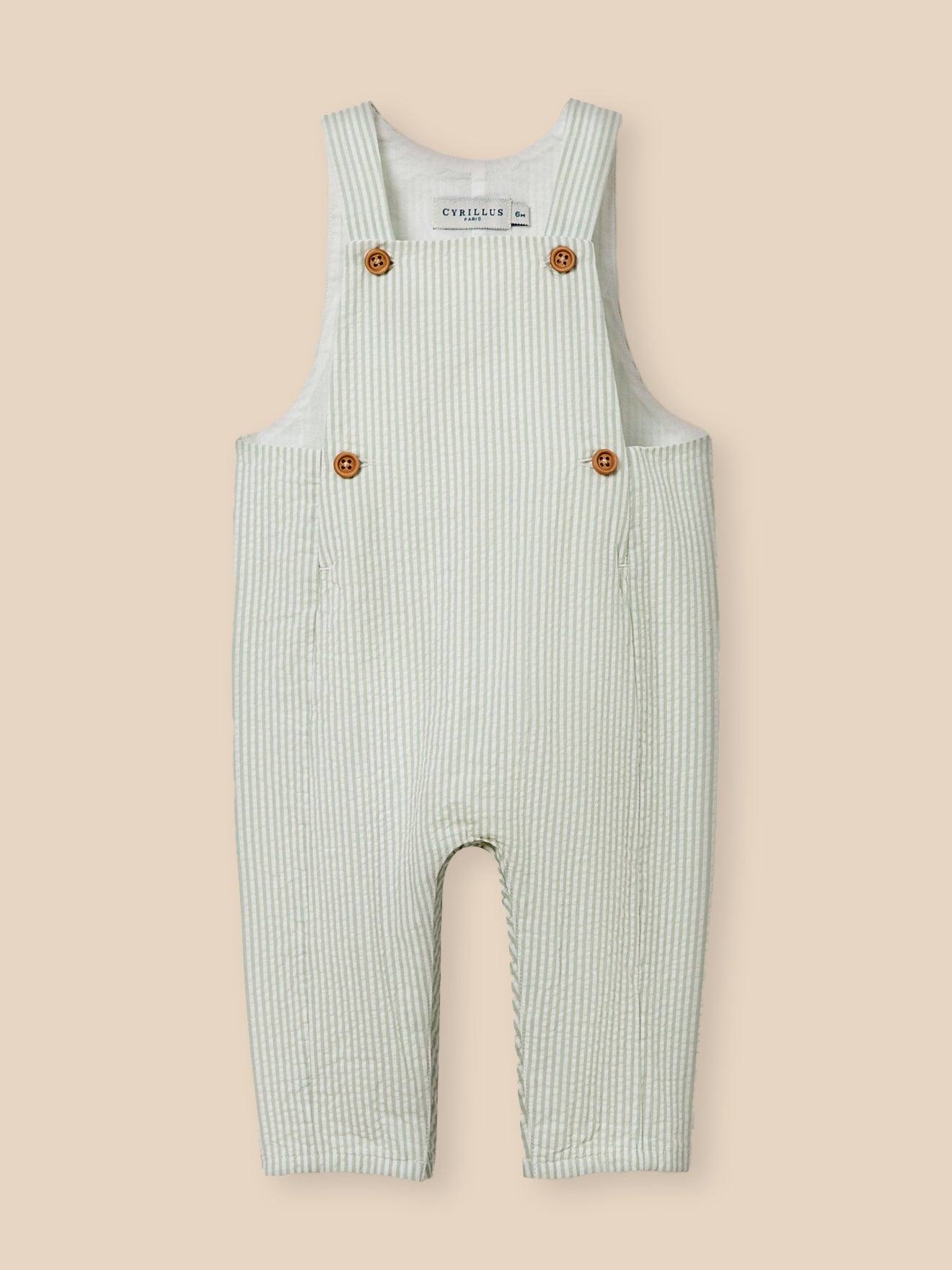 Salopette En Seersucker Rayure Amande 20 €