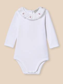 Bébé-Body-Body bébé col en broderie anglaise - coton biologique