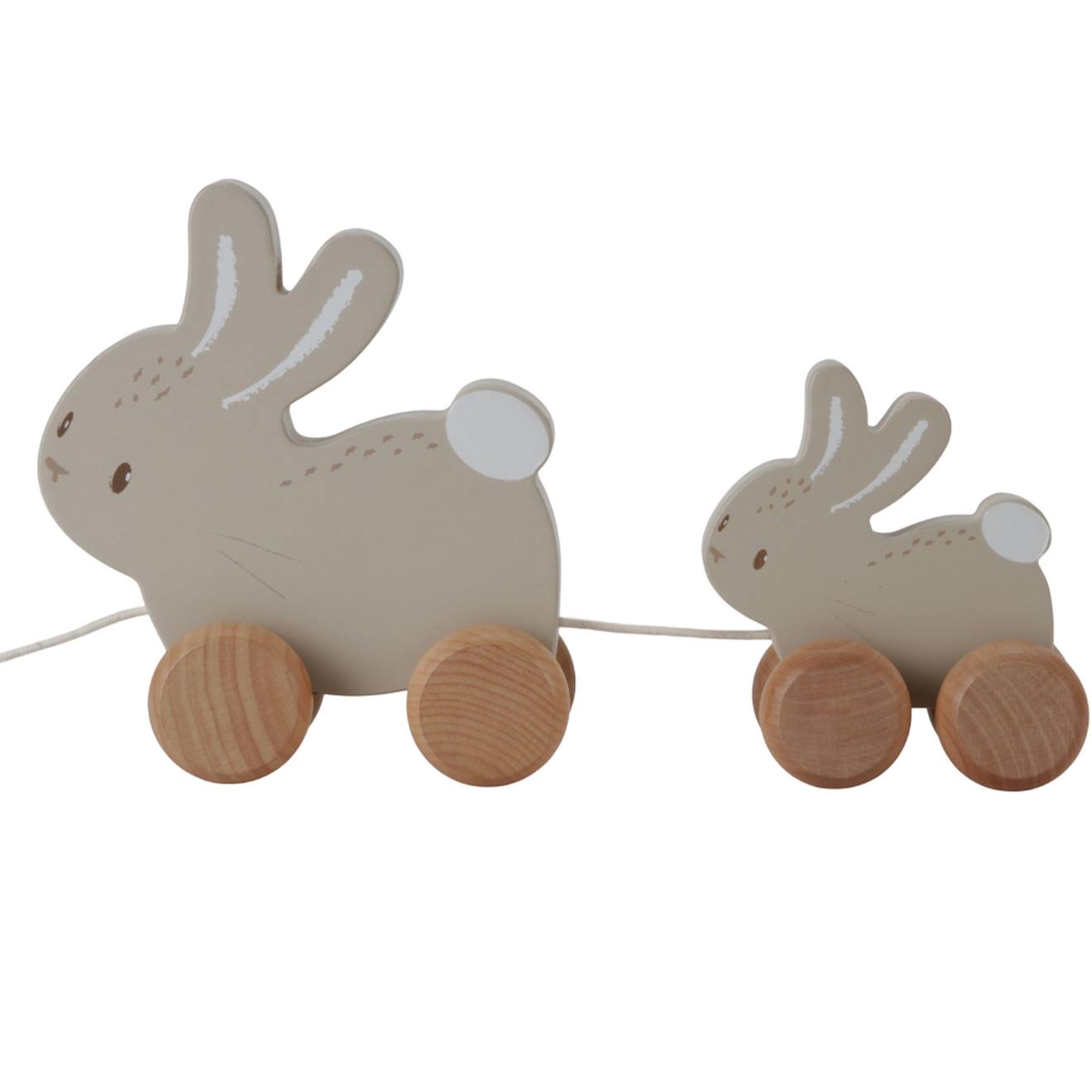 Jouet à tirer en bois Baby Bunny Développement de la motricité Bois FSC beige, blanc