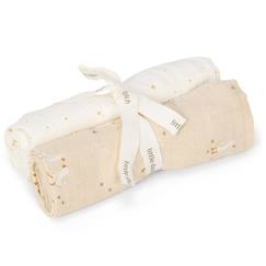 Puériculture-Matelas, accessoires de lange-Lange-Set de 2 langes en gaze de coton little goose (70 x 70 cm)