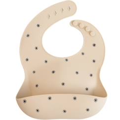 -Bavoir à poche en silicone black daisy