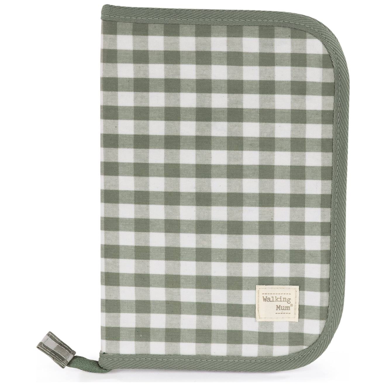 Protège Carnet De Santé Vert Cadrillé (Walking Mum) - Couverture