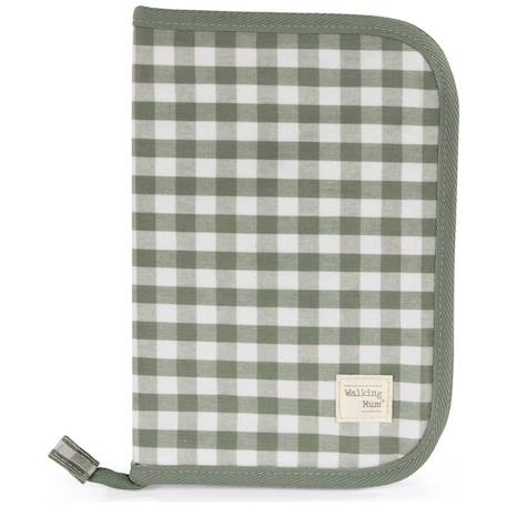 Walking Mum - Protège Carnet De Santé Vert Cadrillé