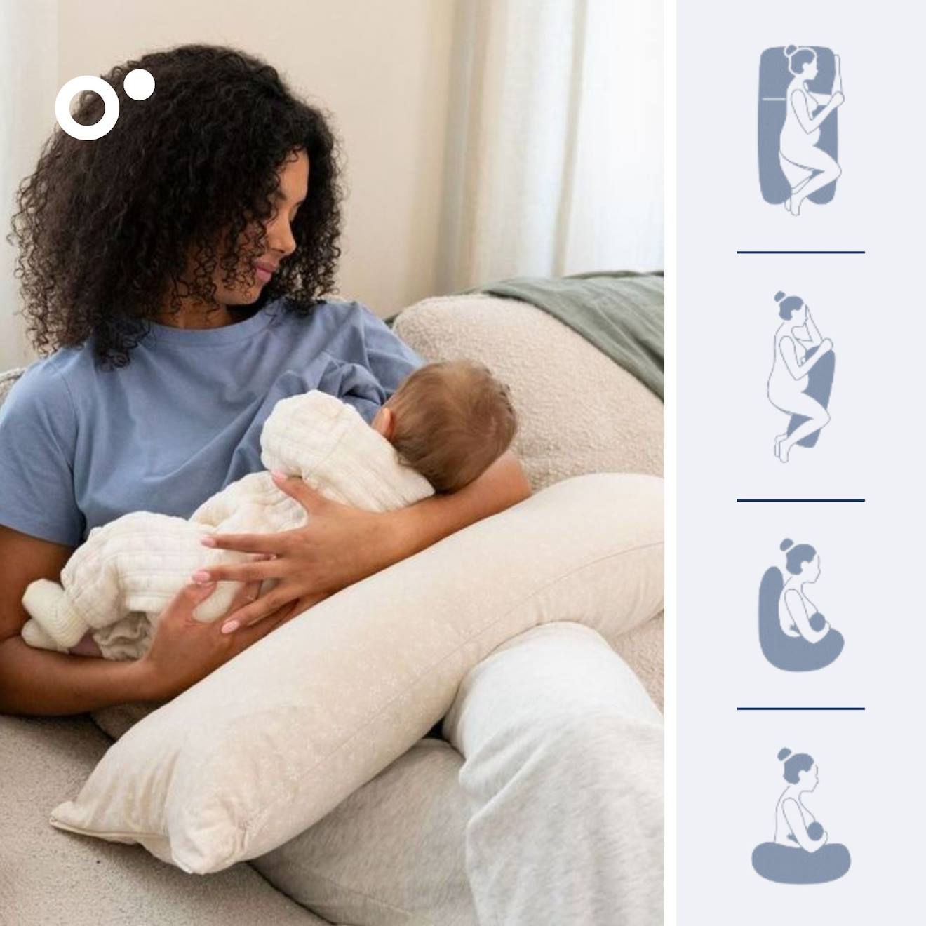 Coussin De Grossesse Et Allaitement Maxxy Mini Flower Sand (Doomoo) - Image 2