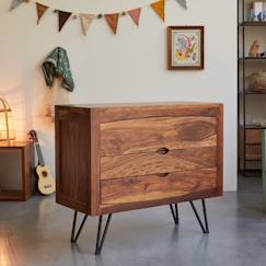 Chambre et rangement-Commode enfant en bois de sheesham 3 tiroirs bonnie