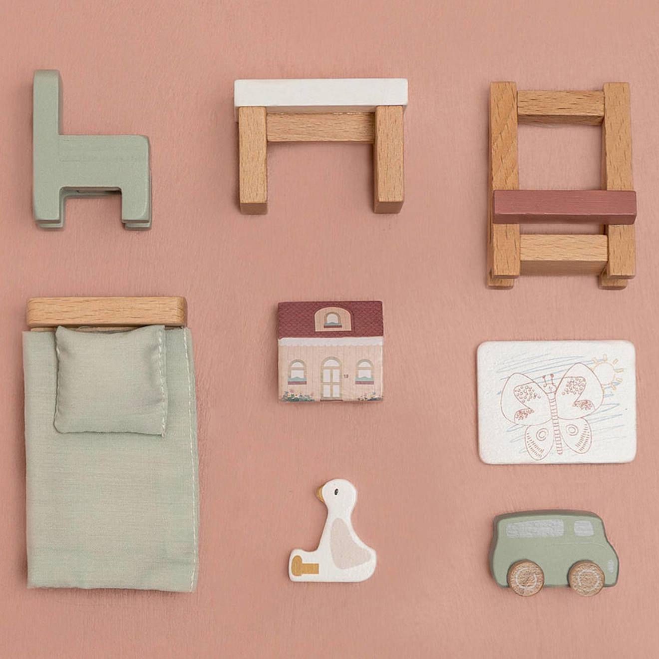 Melody Jane Maison De Poupées Chêne Foncé Chevet Armoire Table De Chevet Miniature Mobilier De