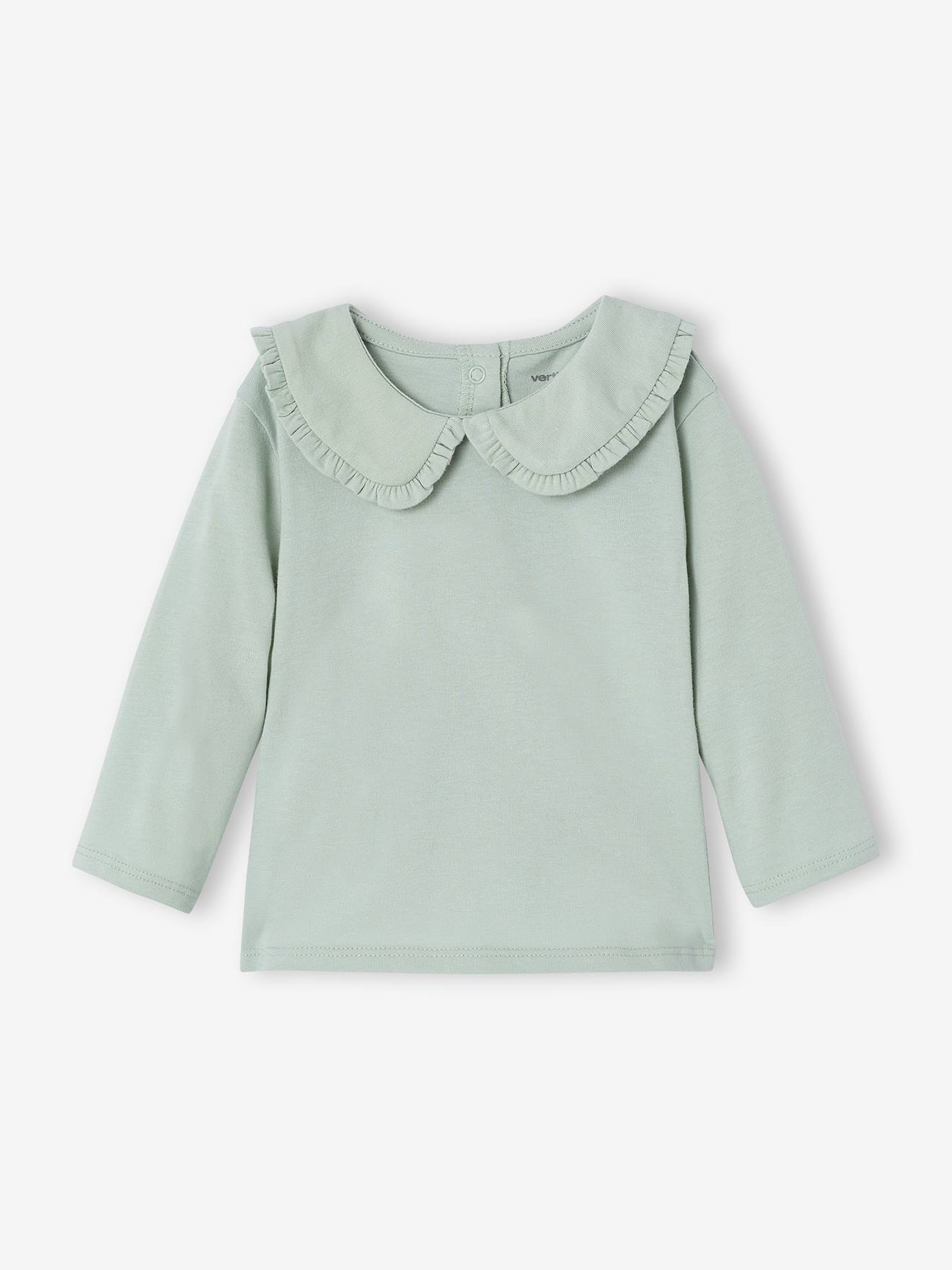 T-shirt bb manches longues col claudine vert deau 4 €