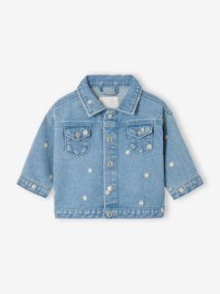 Bébé-Manteau, combipilote, nid d'ange-Manteau-Veste denim bébé fille fleurs