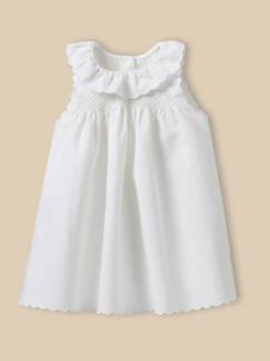 Bébé-Robe, jupe-Robe lin et coton bébé camille - collection fêtes et mariages