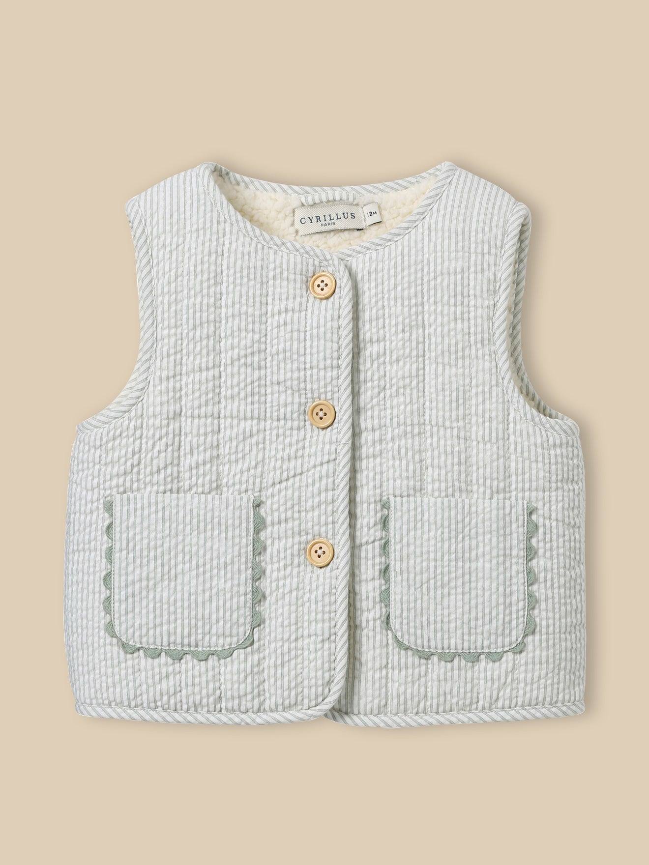 Gilet Sans Manche Rversible Bb Rayure Amande 31 €