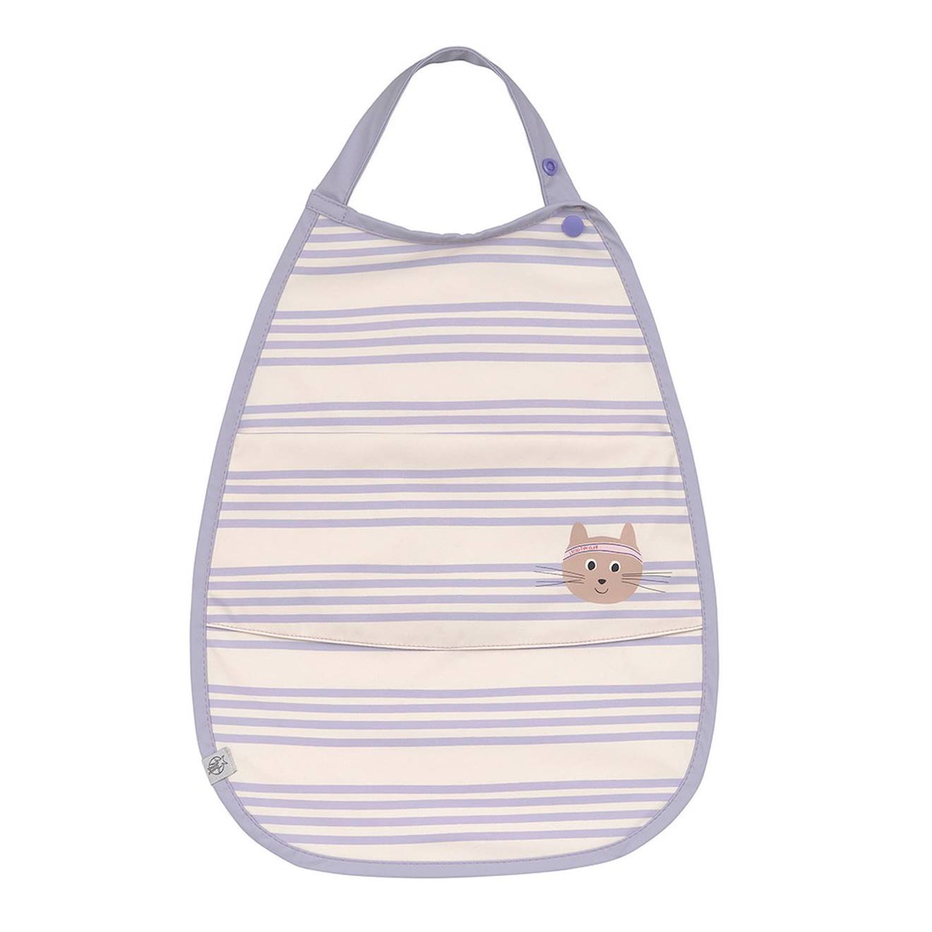 Grand Bavoir Avec Poche Tiny Team Cat Mauve