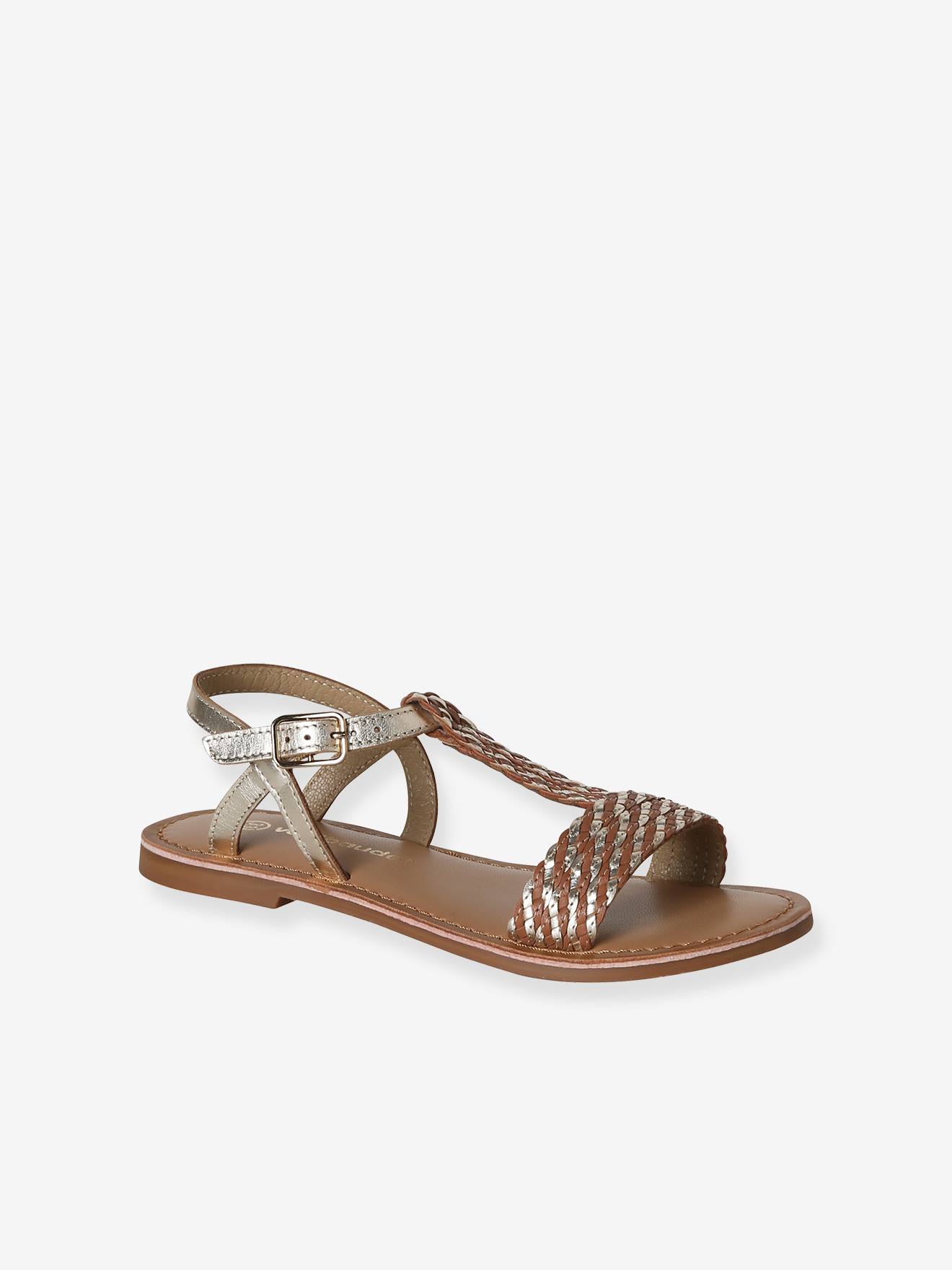 Sandales cuir fille marron imprim 31 €
