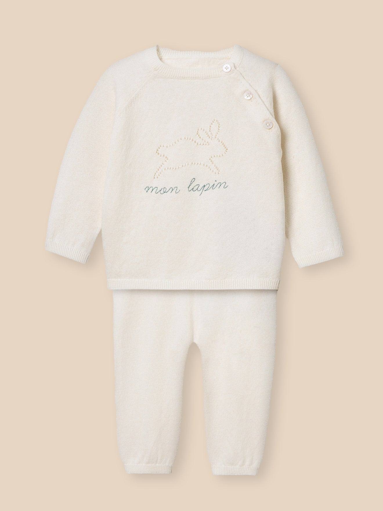 Ensemble En Coton Biologique Et Laine Bb Ecru 38 €