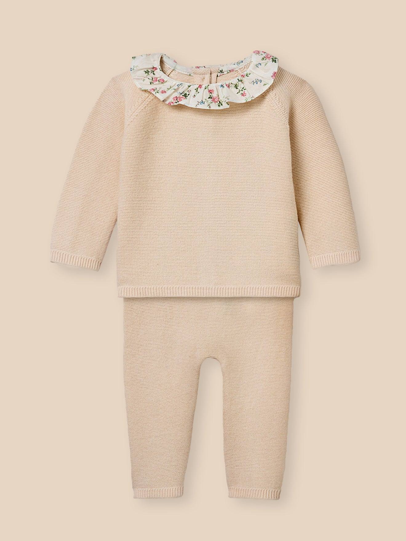 Ensemble En Tricot Bébé Col En Tissu Liberty Liberty Elizabeth