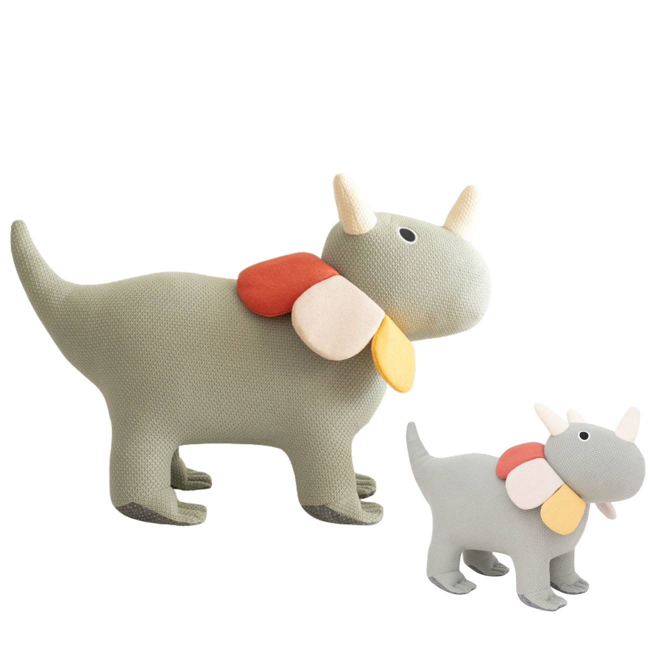Lot 2 Peluches Tricératops Coton Grey — photo 1/4