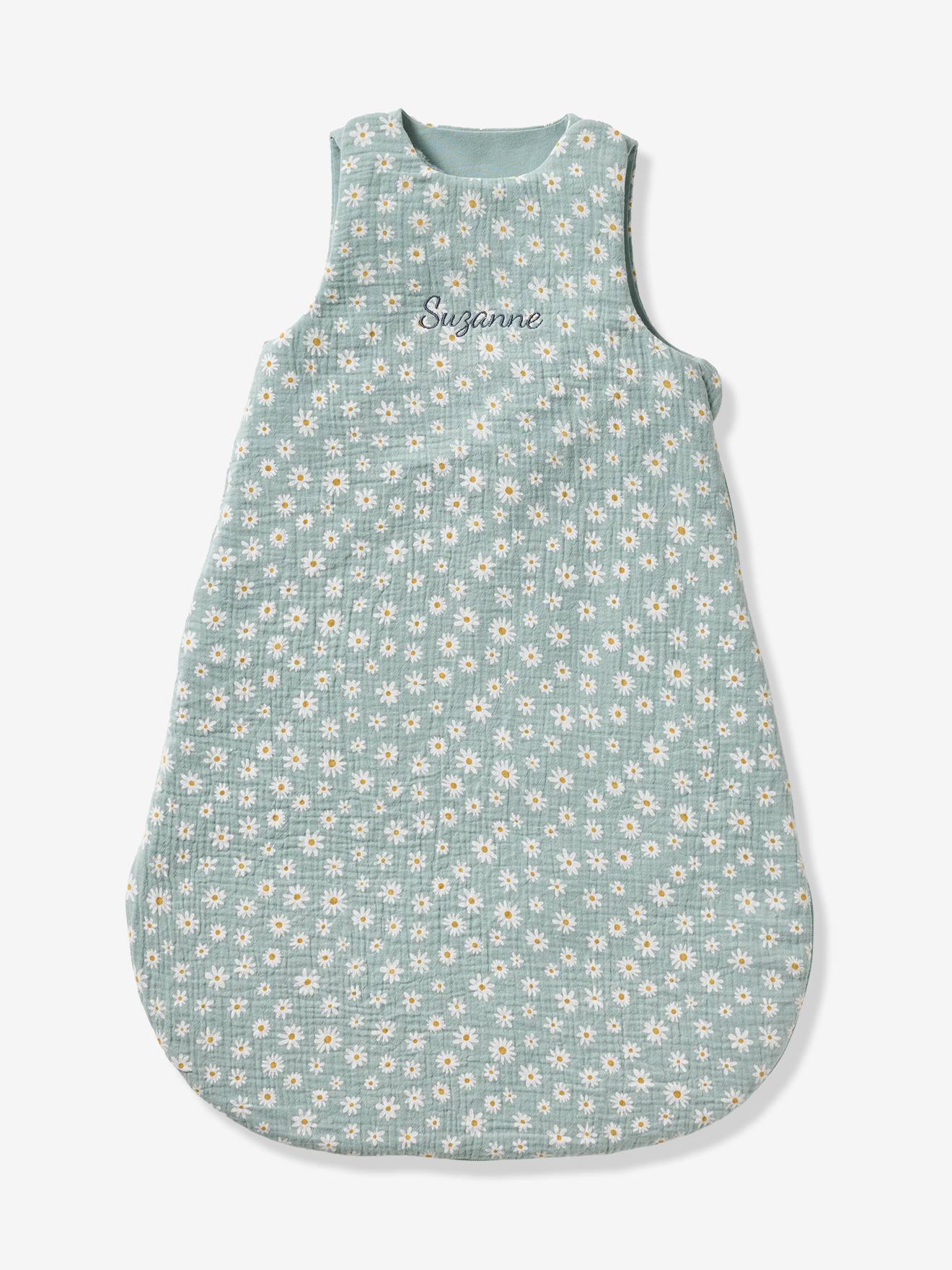 Gigoteuse été personnalisable MARGUERITE en gaze de coton bleu imprimé (Vertbaudet) - Image 1