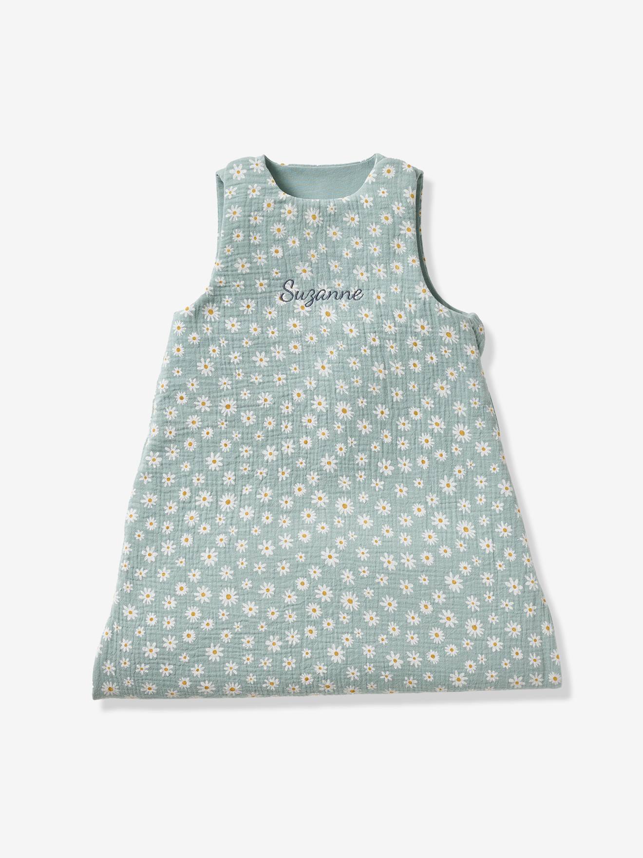 Gigoteuse été personnalisable MARGUERITE en gaze de coton bleu imprimé (Vertbaudet) - Image 2