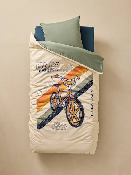 Parure housse de couette et taie d'oreiller enfant BMX sable 2 - vertbaudet enfant 