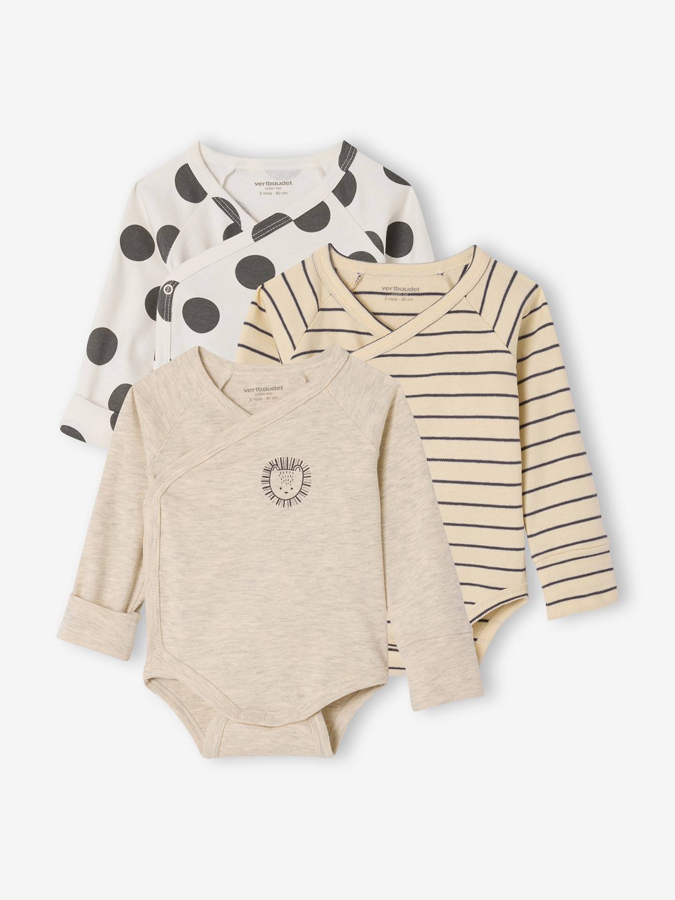 Lot 3 bodies naissance manches longues écru