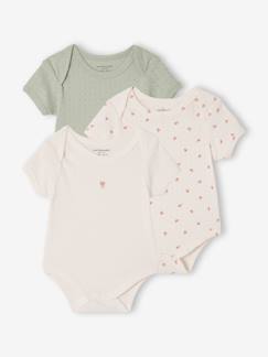 Bébé-Body-Lot 3 bodies manches courtes en pointelle