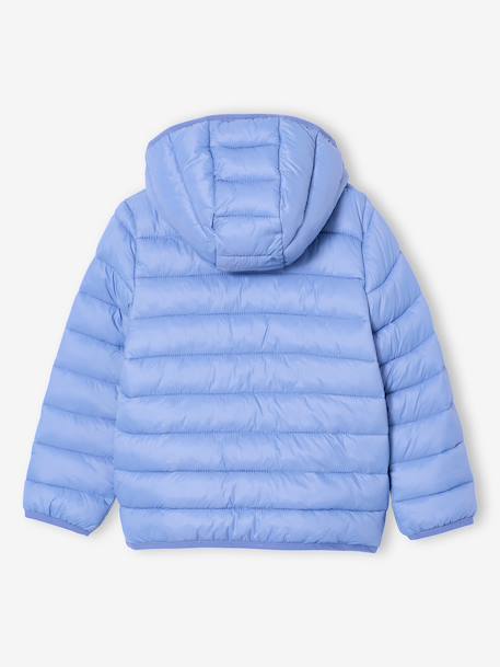Doudoune garçon légère à capuche bleu moyen+marine+noir+noisette+noix de pécan+olive+rouge+vert émeraude 2 - vertbaudet enfant 