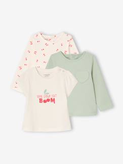 Lot de 3 t-shirts bébé fille manches longues  - vertbaudet enfant