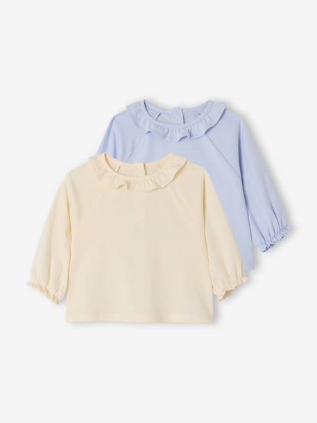 Bébé-Lot 2 T-shirts manches longues collerette