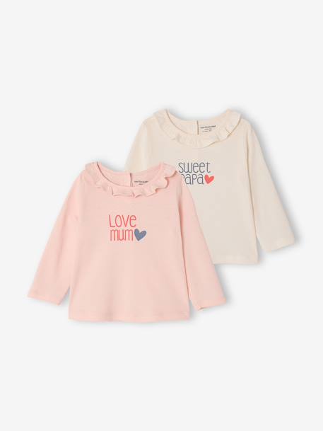 Bébé-Lot 2 T-shirt manches longues collerette