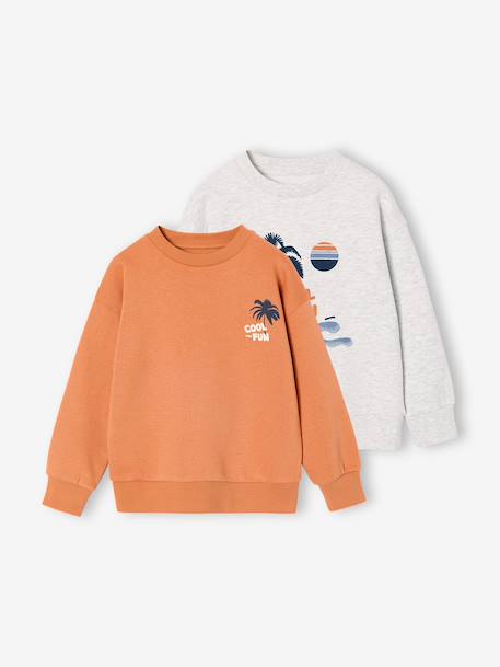 Lot de 2 sweats "Cool and Fun"  - vertbaudet enfant