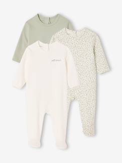Lot 3 pyjamas bébé en coton bio  - vertbaudet enfant