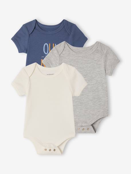 Bébé-Lot 3 bodies évolutif garçon manches courtes